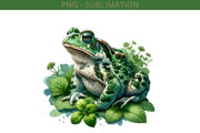 Frog PNG Digital Print for Crafting and Card Making, Toad Sublimation Designs for T-Shirt Making and Wall Art, Transparent Digital Downloads