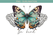 Be Kind Png File - Sublimation Designs - Pink Butterfly