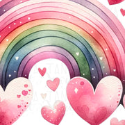 Rainbow Heart PNG Printable Artwork, Valentine Gift Ideas