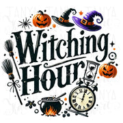 Witching Hour Sublimation PNG, Funny Halloween Designs for Card Making, Digital Download, Spooky Season DTF, Witchy Graphics for Crafting