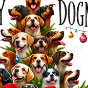 Merry Dogmas Transparent Christmas Animal, PNG Digital Download for Crafting, Sublimation, Fun Merry Christmas Dogs Designs for Card Making