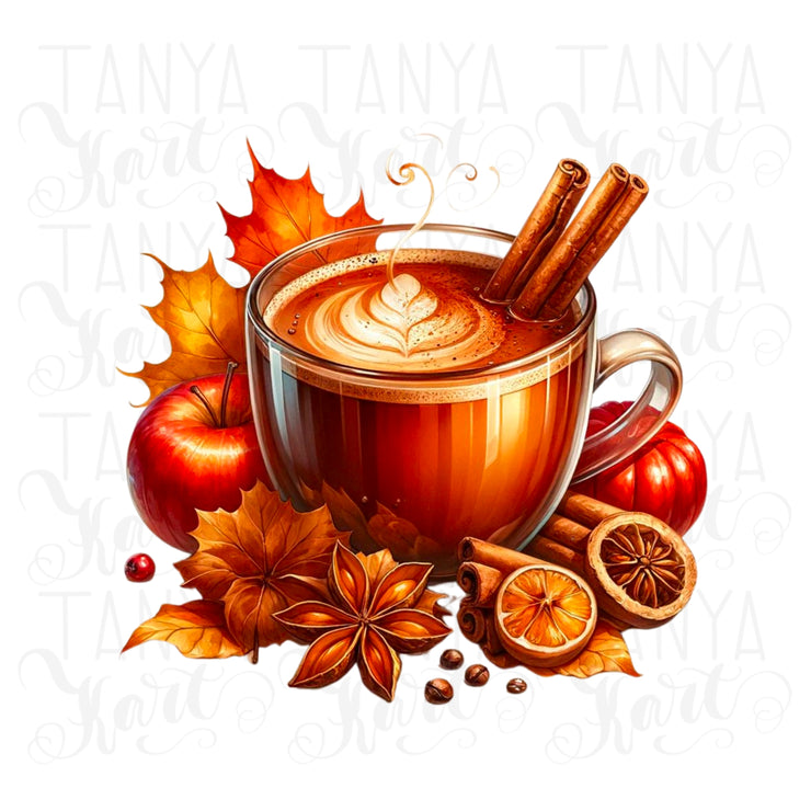 Autumn Warm Drink Digital Prints, Fall PNG Design