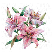 Lily PNG Digital Image, Flower Graphics & Downloadable Print