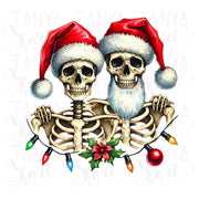 Christmas Couples Sublimation Design, Skeleton Couple, Bride and Groom, Crafting File, Husband and Wife PNG Matching, Transparent Print