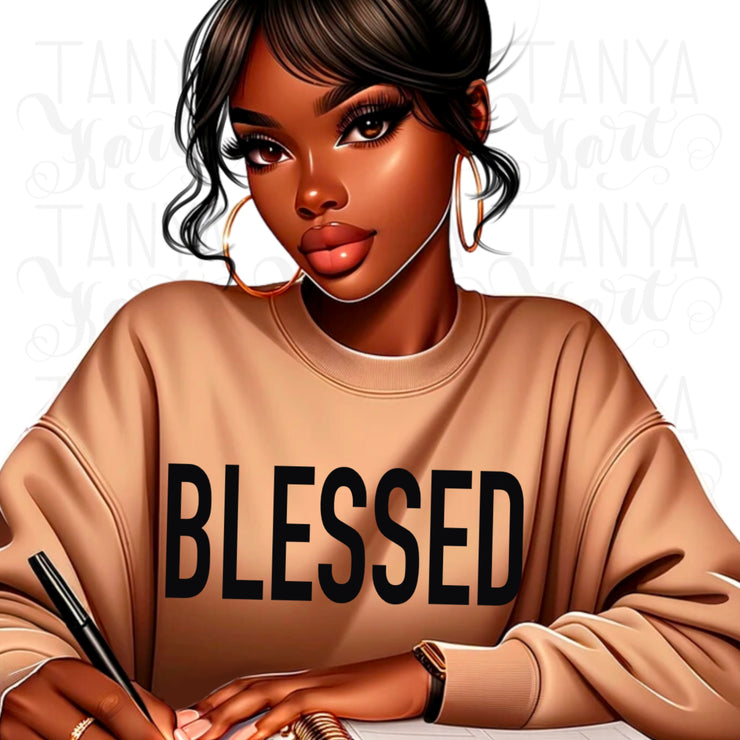 Black Queen PNG, Blessed Mama Sublimation Designs