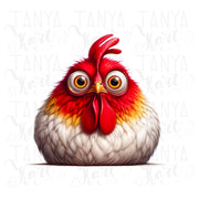 Funny Chicken Sublimation PNG, Transparent Design for Crafting and Tshirt Printing, Farm Life File for Crafting, Card Making, Cute Chicken