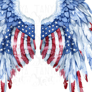 Angel Wings Fourth of July, PNG Digital File, Instant Download