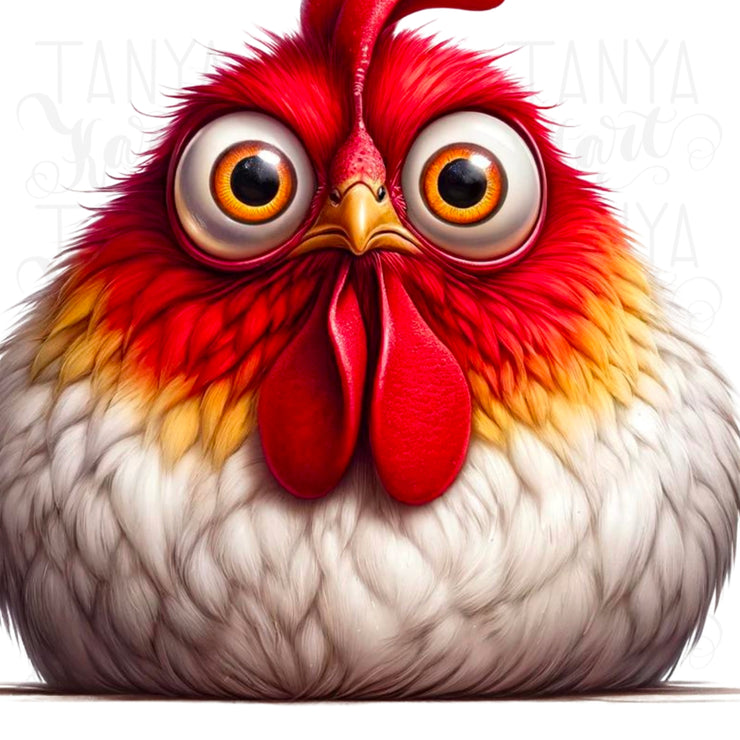 Funny Chicken Sublimation PNG, Transparent Design for Crafting and Tshirt Printing, Farm Life File for Crafting, Card Making, Cute Chicken