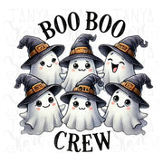 Boo Boo Crew PNG for Creative Card Making, Instant Download, Cute Ghost Retro Halloween for DIY Gift Decoration, Sublimation Funny Design