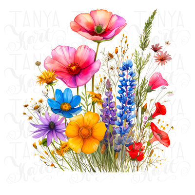 Watercolor Flower PNG Instant Download