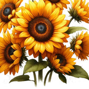 Sunflower Floral Sublimation Design for Planner Sticker, Printable Art