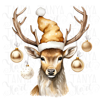 Christmas Deer Digital File for T-Shirt Design