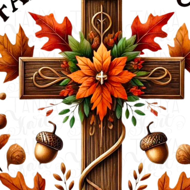 Fall for Jesus He Never Leaves Png, Christian Cross Sublimation Design, Autumn Leaves, Jesus Cross PNG, Christian Lover Sublimation File