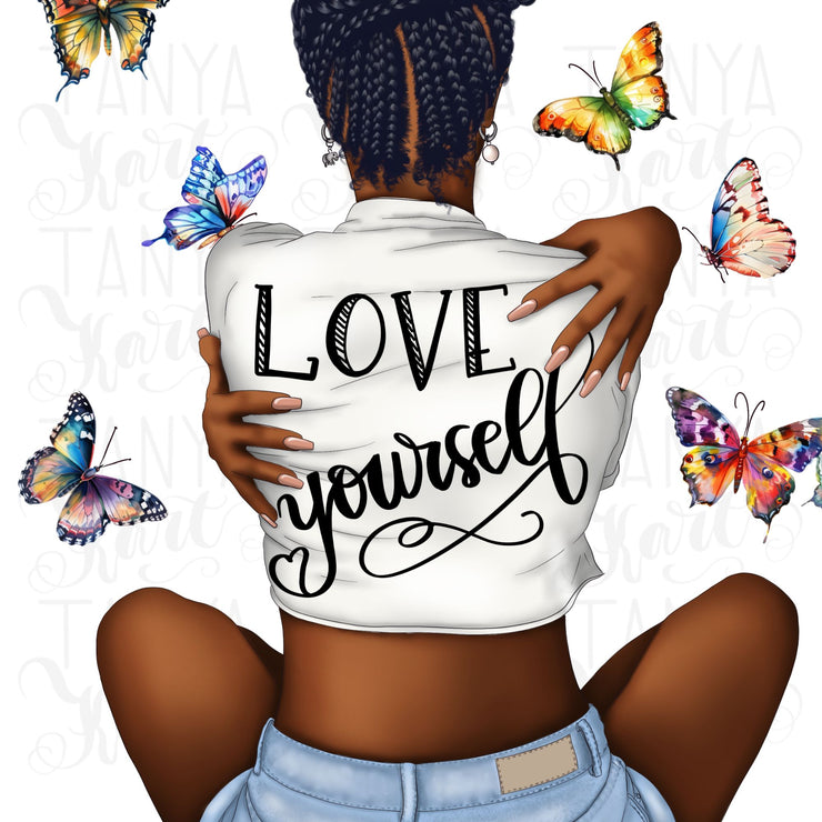 Black Girl Self-Love PNG, Melanin Queen, Sublimation Designs