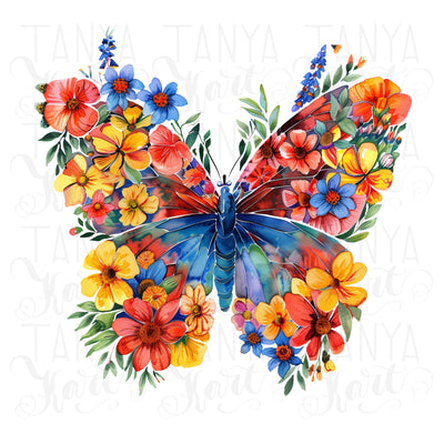 Digital Butterfly Sublimation Designs for Shirts and Mugs, Instant Download PNG