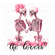 Skeleton Lovers, Valentine Couple PNG, Instant Download