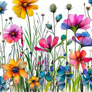 Wildflower PNG Digital Download | Watercolor Floral Bouquet Digital Prints