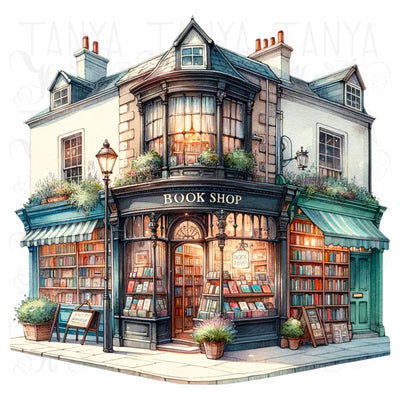Book Store, Illustrated Posters, Digital Download
