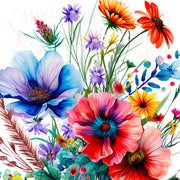 Wildflower Bouquets Spring PNG Sublimation, Transparent Sticker