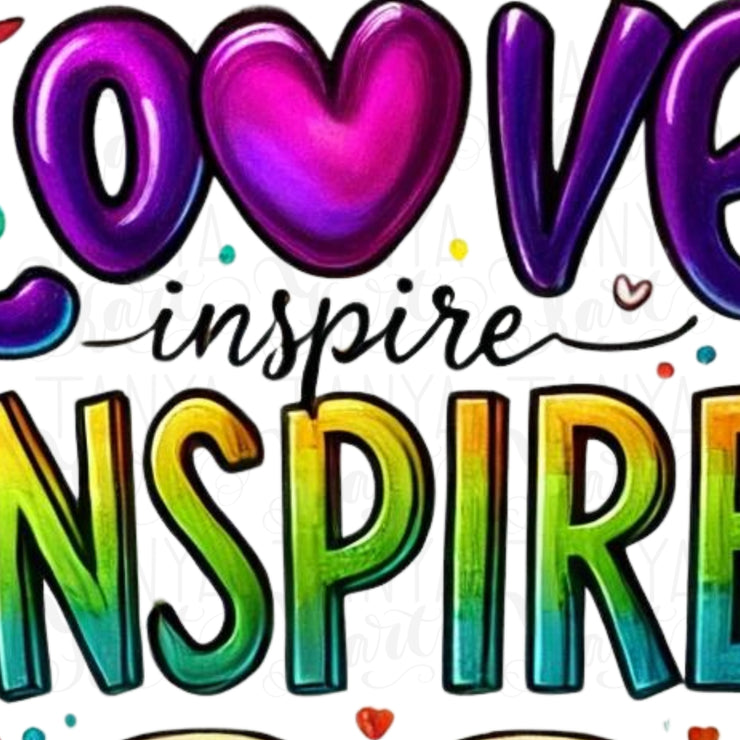 Teach Love Inspire, Sublimation Design, Teacher Life PNG Digital Download, File for Tshirt Design & Card Making, Transparent, Back to School