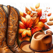 Cowboy Autumn Sublimation Prints, Western PNG Designs