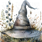 Witch Hat PNG Digital Print, Funny Halloween Design