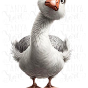 Silly Goose Transparent PNG Design for Card Making, Serious Goose Digital Download, Funny Goose Sublimation, Digital Print for Tshirt Design