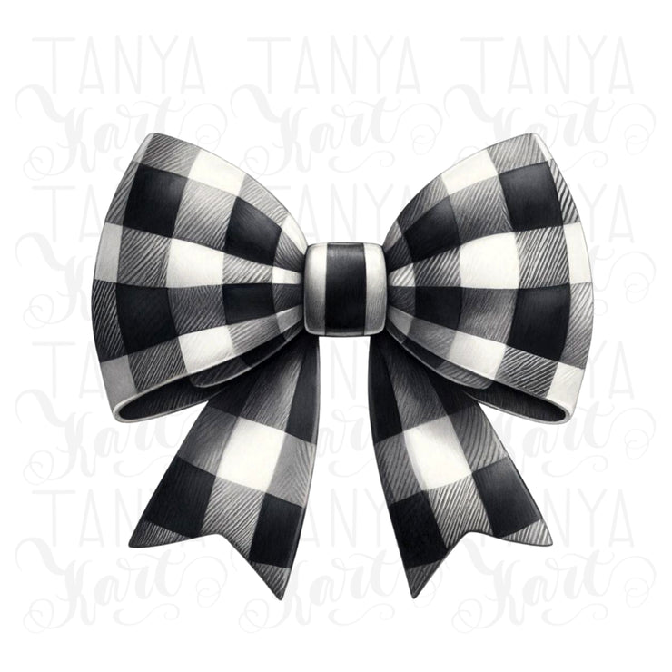 Buffalo Plaid Bow Sublimation Print PNG Designs