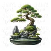 Bonsai Tree Sublimation Print, PNG Digital Downloads for Crafting, Botanical PNG Design, Transparent, Bonsai Tree PNG, Bonsai Shirt Designs