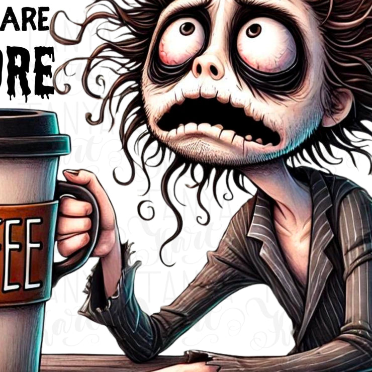 Nightmare Before Coffee PNG, Watercolor Spooky Coffee Vibes, Digital Download, Funny Halloween Sayings, Transparent, Spooky Season