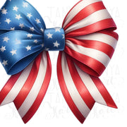 America Patriotic Bow, USA PNG, 4th of July Instant Download