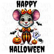 Happy Halloween Mouse PNG, Digital Print for Cards and Crafts, Retro Halloween, Design for T-Shirts and Sublimation, Digital Download