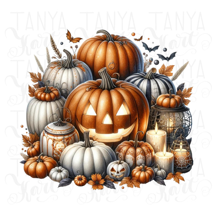 Transparent Pumpkin Season PNG Designs for Card Making, Halloween Crafting Files, Pumpkin Season Sublimation Designs