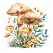 Mushrooms Sublimation PNG, Crafting File for Card Making & DIY Projects, Magical Mushrooms, Transparent Design, Digital Download for T-Shirt