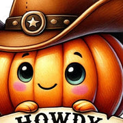 Howdy Pumpkin, Sublimation PNG Design for Card Making and Tshirt Designs, Western Halloween Shirt, Coquette Pumpkin for Fall Crafting