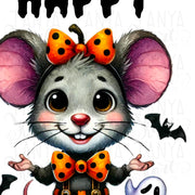 Happy Halloween Mouse PNG, Digital Print for Cards and Crafts, Retro Halloween, Design for T-Shirts and Sublimation, Digital Download