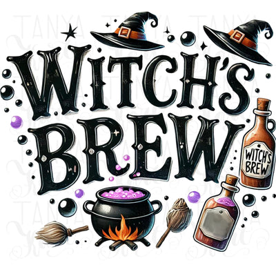 Witch's Brew PNG, Retro Designs for Shirts & Tumblers, Funny Halloween DTF PNG, Instant Download, Printable Halloween Quotes