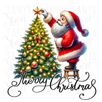 Merry Christmas for Fun Card Making & T-shirt Designs, PNG Digital Print, Transparent Design, Groovy Christmas Sublimation, Santa Claus PNG