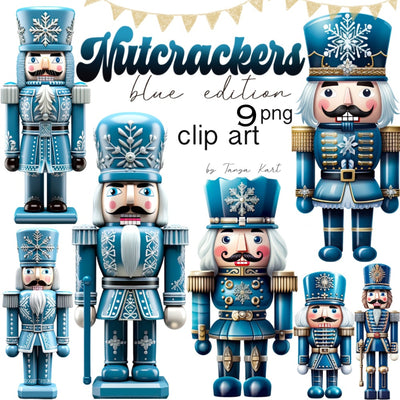 Nutcracker Soldier Blue Christmas Clipart