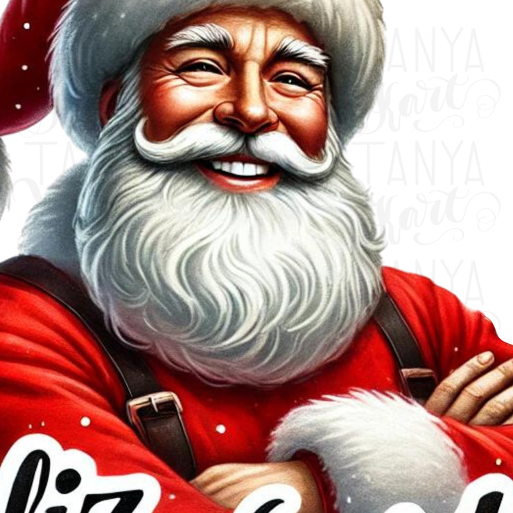 Feliz Navidad PNG, Santa Claus PNG Digital Download, Christmas Shirt Designs, Holiday PNG Design, Instant Download for Card Making, Crafting