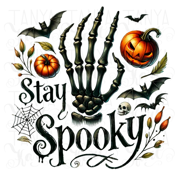 Stay Spooky PNG, Skeleton Hands, Transparent Designs, Halloween Tshirt Designs