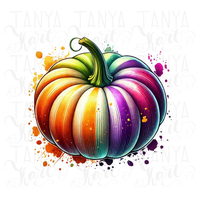 Colorful Pumpkin PNG Designs for Fall Crafting, Sublimation Prints & Card Making Files, Watercolor Pumpkin Transparent, Fall PNG Download