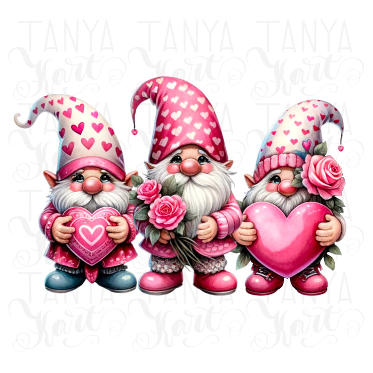 Gnome Sublimation Designs, Valentine Gnome Printable Art