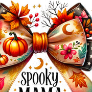 Spooky Mama PNG Digital Print, Sublimation Designs for T-shirts & Cards, Autumn Bow, Mama Sublimation, Thanksgiving, Coquette, Transparent