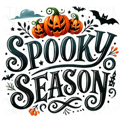 Spooky Season, Fun Halloween Digital Print, Png for Card Making and Tshirt, Transparent Halloween Design, DTF Pngs for Sublimation Download