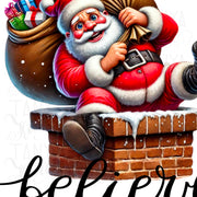 Believe PNG Digital Download, Christmas Digital Print for Crafting Projects, Santa Claus PNG Design for Card Making, Funny Christmas