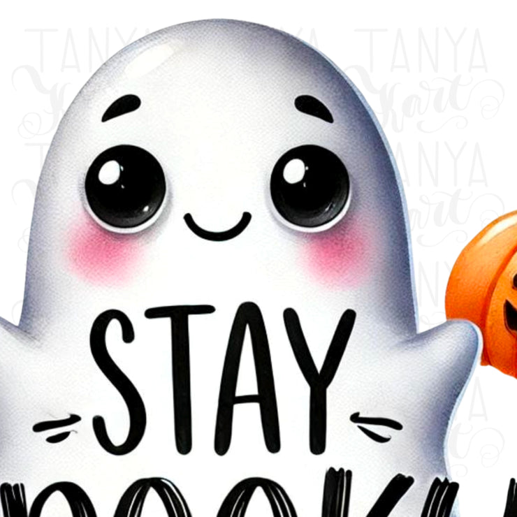 Stay Spooky, Retro Spooky Ghost PNG Design, Digital File Download, Retro Halloween Shirt Design, Halloween Sweatshirt Digital Download