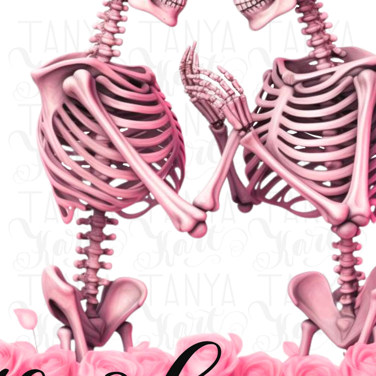 Skeleton Lovers, Valentine Couple PNG, Instant Download