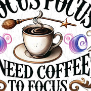 Hocus Pocus I Need Coffee To Focus, Coffee Cups, Funny Halloween Sublimation Design, Instant Download, Shirt PNG Design, Print on Demand