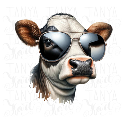 Cow in Glasses | Farm Animals PNG | Country